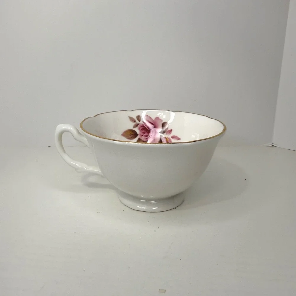 Royal Grafton Fine Bone China Teacup Rose Floral Gold Rim Made in England